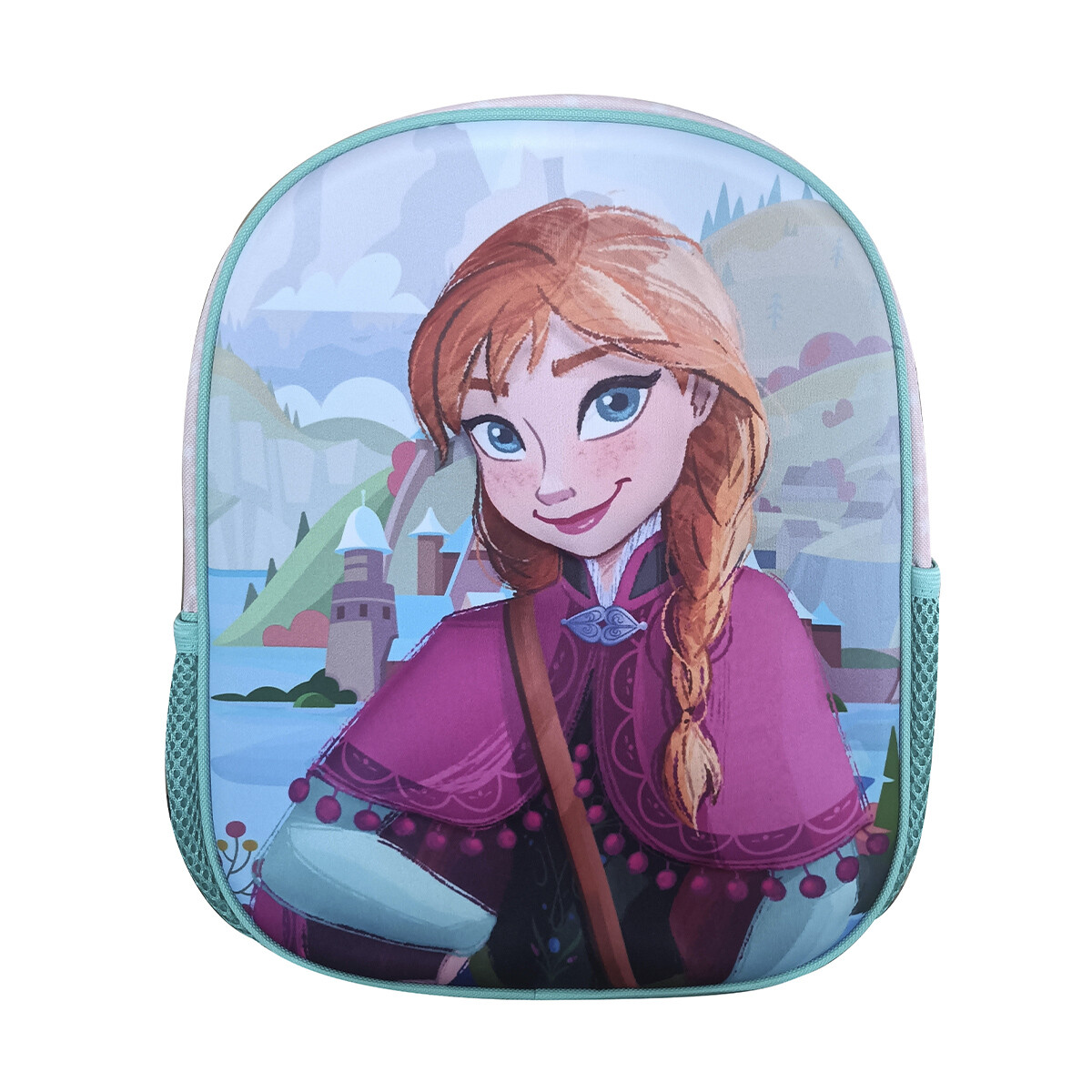 Mochila Infantil 3D Frozen Tafeta Chica 30 cm - VERDE AGUA 