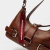 Cartera al Hombro The Noisy Gang En Cuero Graneado Tabaco