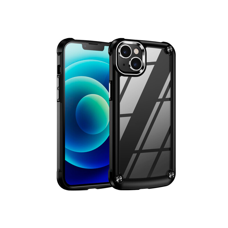 Protector transparente iPhone 15 bordes color negro Protector Transparente Iphone 15 Bordes Color Negro