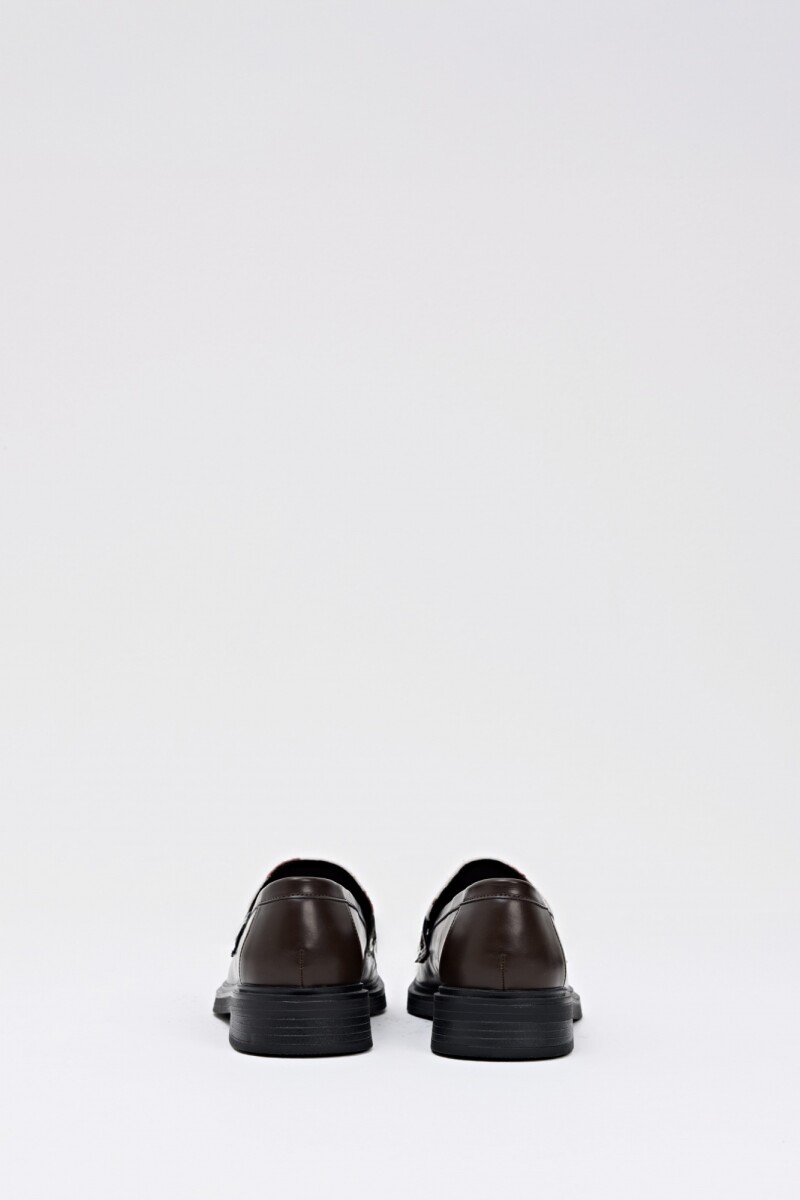 Mocasín eco piel vaca chocolate