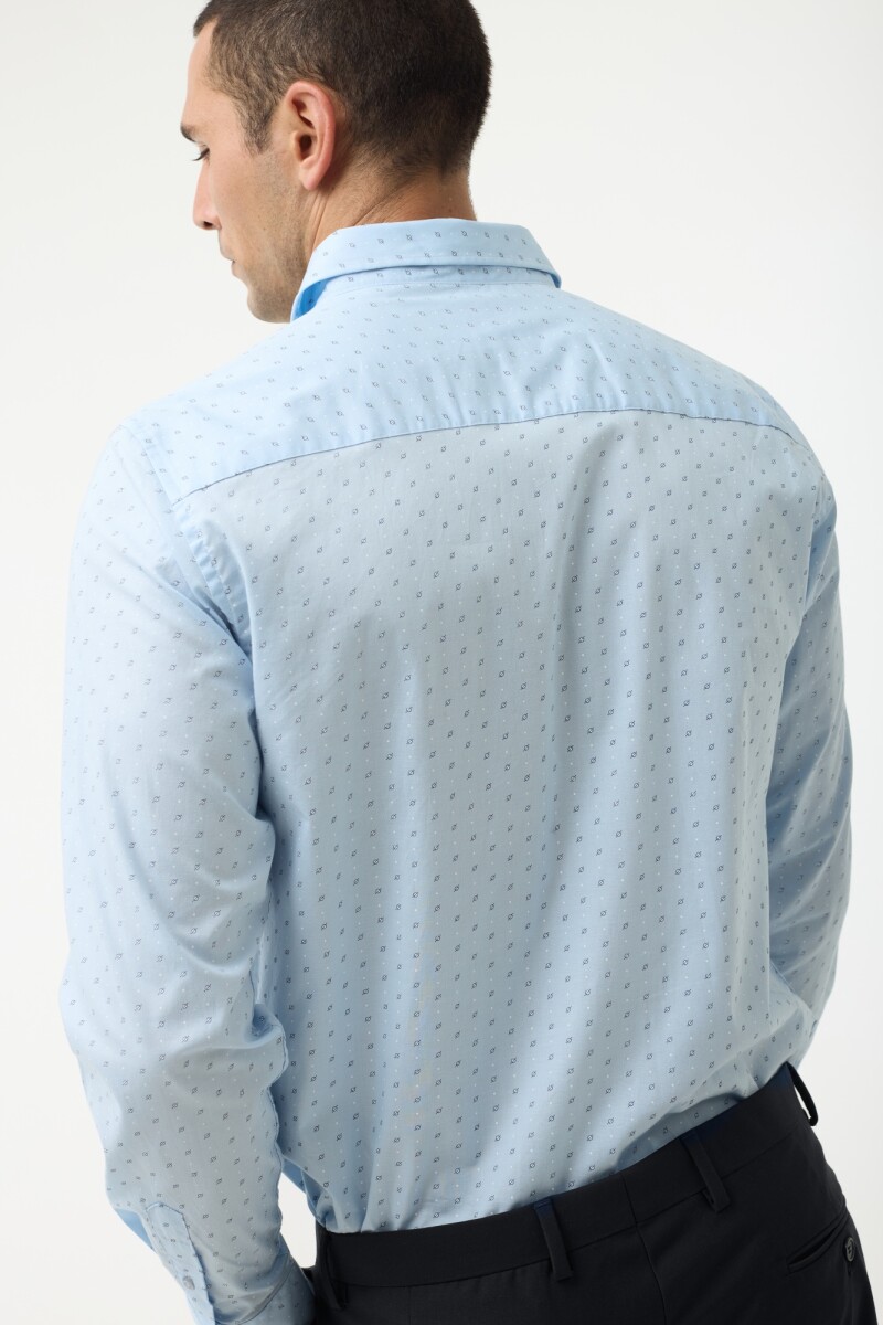 Camisa Algodón con Spandex Fantasía CELESTE