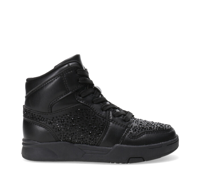 Deportivo DIER tipo bota con apliques de brillos, Black