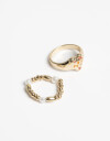Sets Anillos Perla Set De Anillos Metal - Dorado