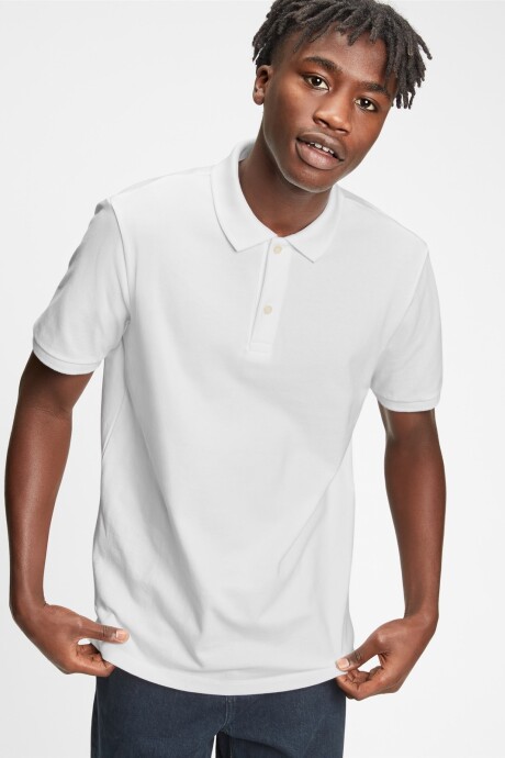 Remera Tipo Polo Hombre White V2 Global