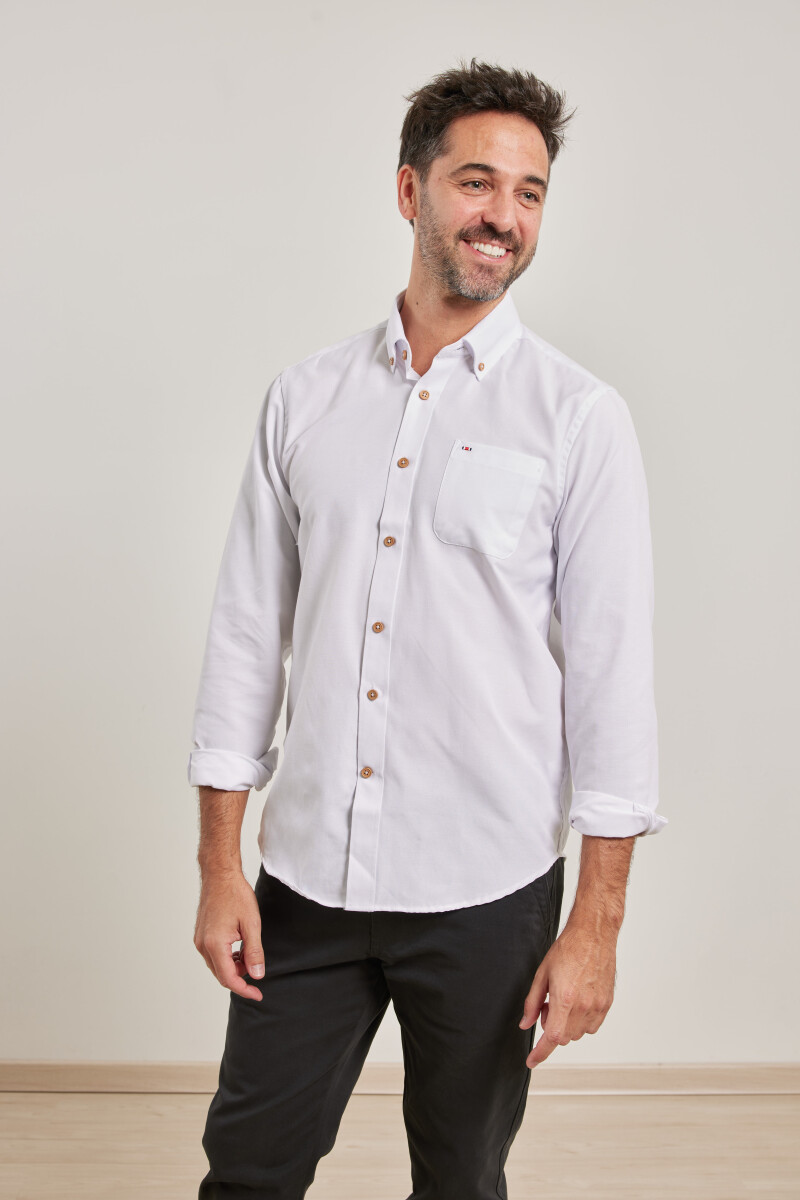 CAMISA HARRINGTON LABEL - Blanco 