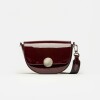 Bandolera The Circle en cuero charol Burgundy Niquel