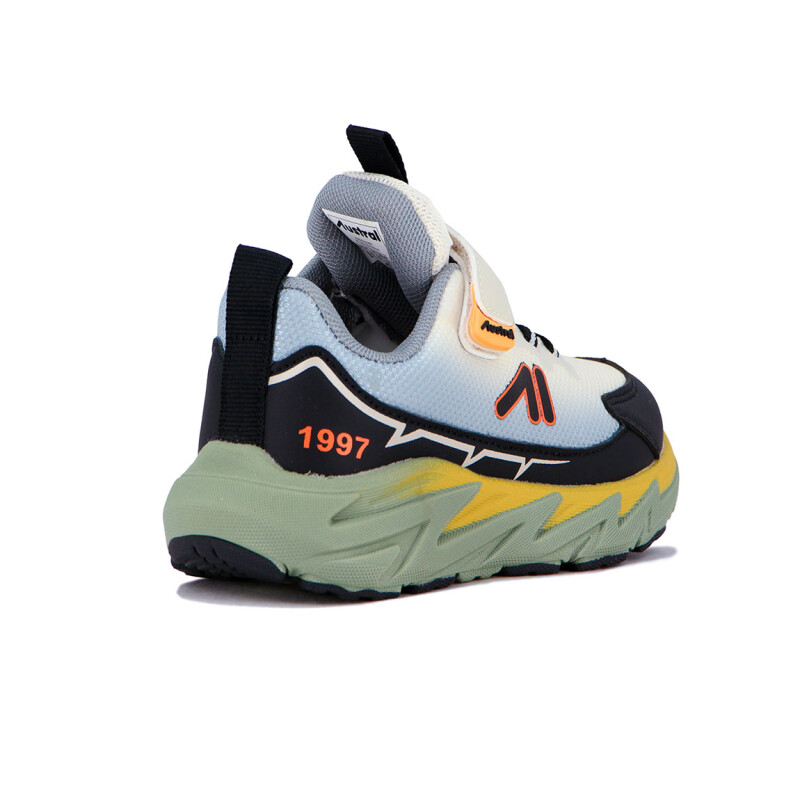 Austral Calzado Deportivo Niño C/Velcro y Cordon Elastico / Gris-Verde Gris-Verde