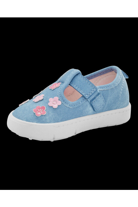 Championes denim, diseño floral Championes denim, diseño floral
