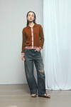 Cardigan con piping PREVENTA tostado