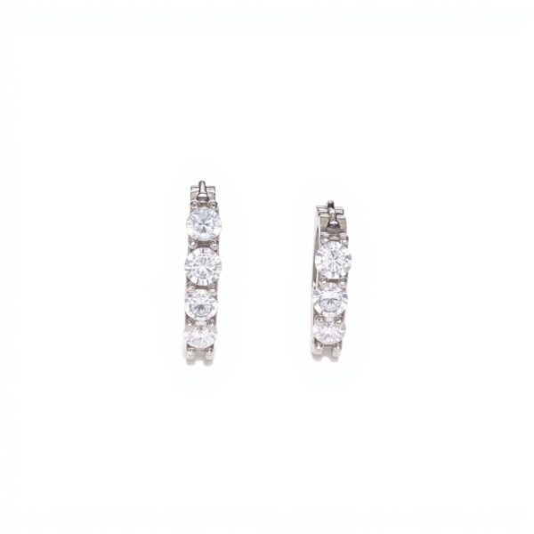 Caravanas Aros de zirconias -Plata 925-Piedra Zirconia-Ca3086 conpiedra