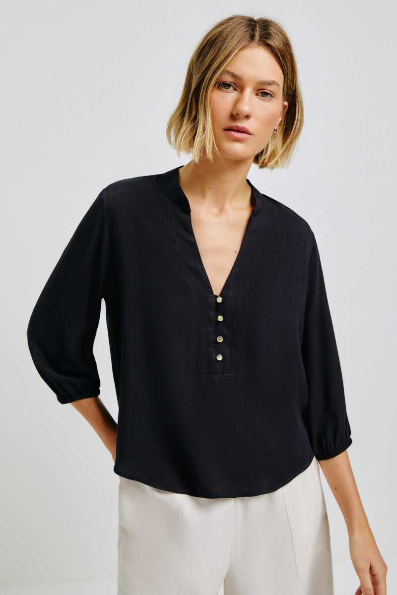 BLUSA FEM - PRETO ESCURO 