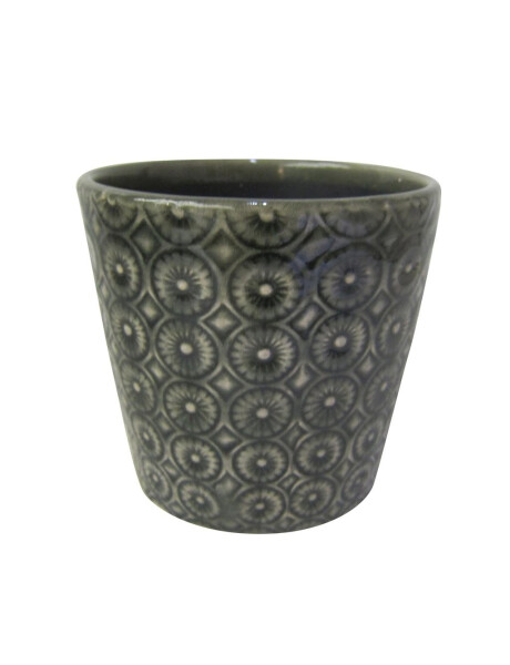 MACETA CERAMICA 14X14X13CM CIRCULOS C/RELIEVE VERD MACETA CERAMICA 14X14X13CM CIRCULOS C/RELIEVE VERD