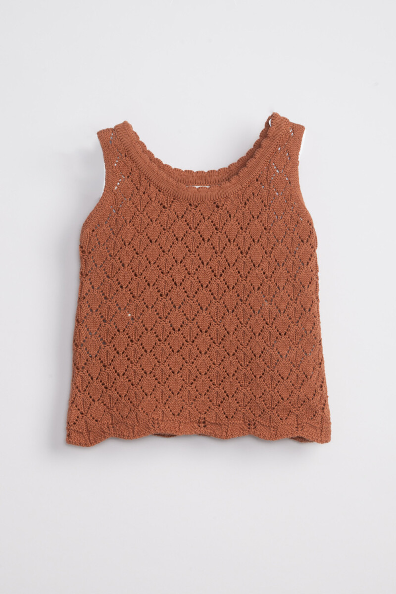 Musculosa punto tejida - Camel 