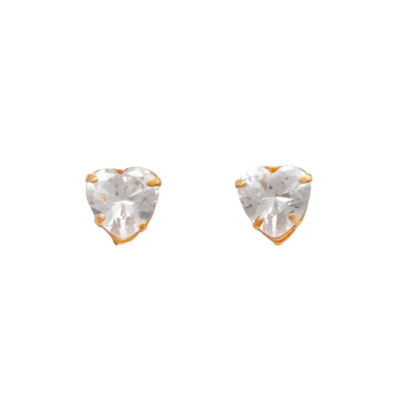 Caravanas Corazón Zirconia de oro- Oro bajo - Zirconia - CA8107 conpiedra