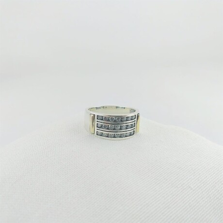 Anillo de plata 925 con double de oro 18k y circonias. Modelo medio sin fin triple carril. Anillo de plata 925 con double de oro 18k y circonias. Modelo medio sin fin triple carril.