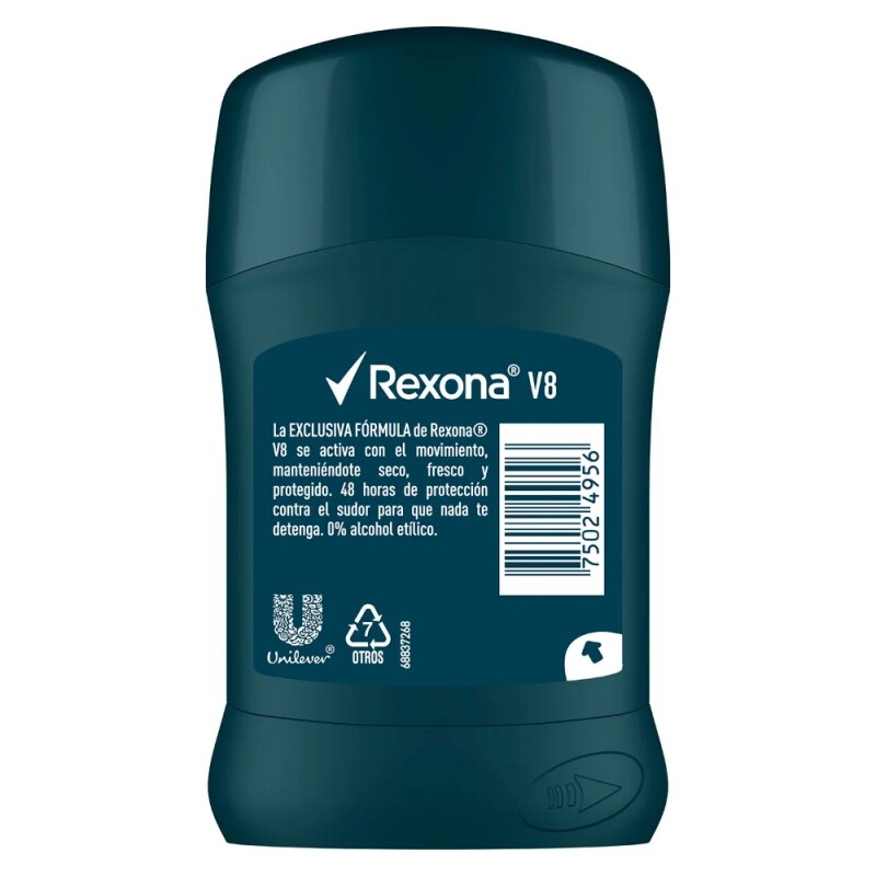 Desodorante Barra Rexona V8 Antitranspirante 50 Ml. Desodorante Barra Rexona V8 Antitranspirante 50 Ml.