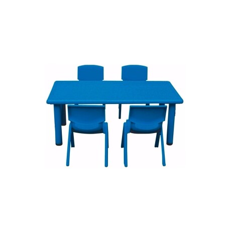 Mesa de plástico niños rectangular 120x60cm Azul