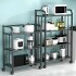 Rack 3 Estantes Metal Rueditas Mueble Organizador Estanteria Variante Color Negro
