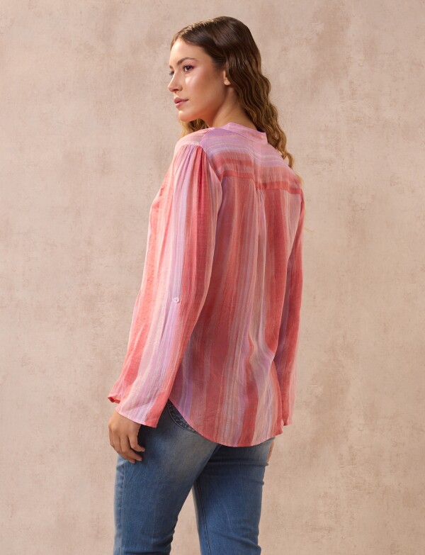 Blusa Gasa Print MULTI/CORAL