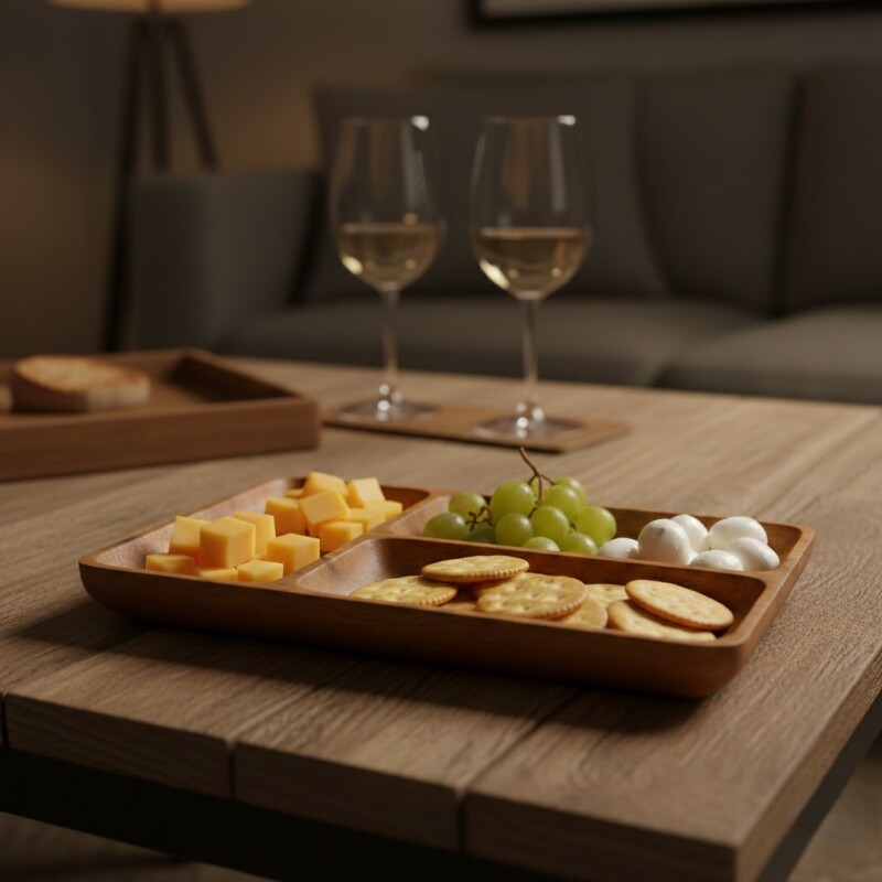 COPETINERO RECT 31*20*4 ACACIA Unica