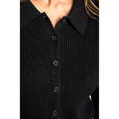 Cardigan Cuello Polo Negro