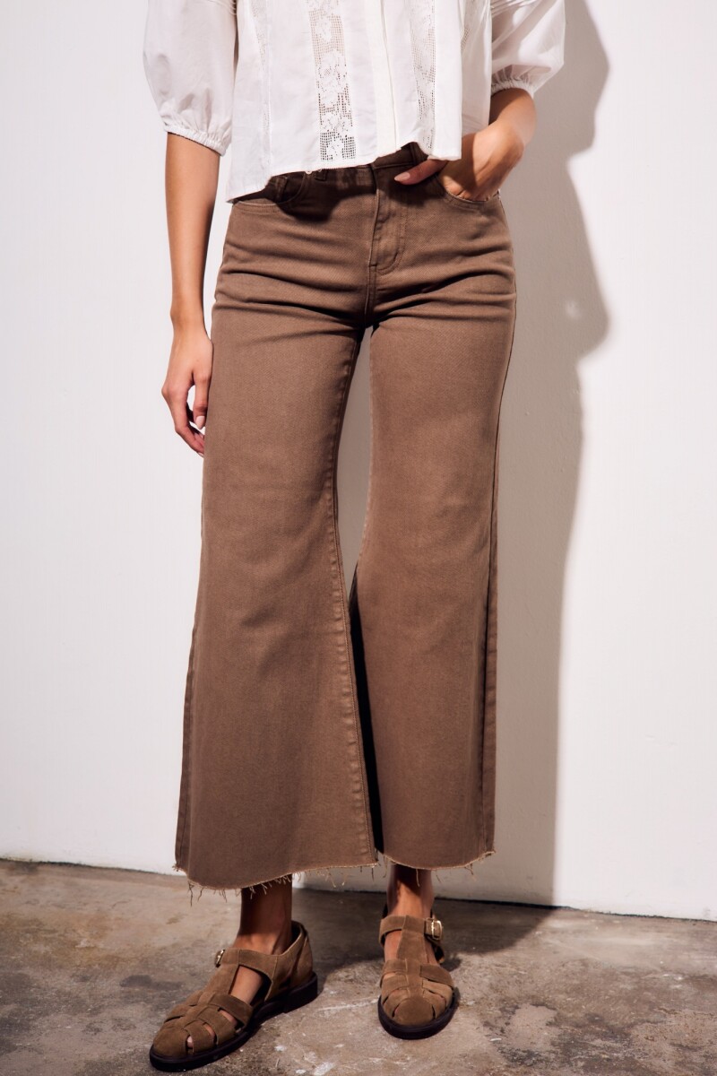 Jean Wide Flared Wide Leg - Chocolate 