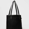 Shopper Bay en cuero graneado Negro
