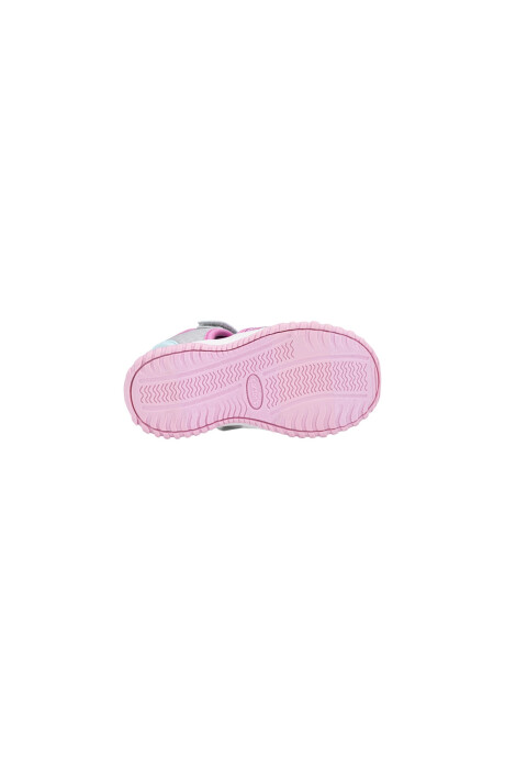Sandalias deportivas con velcro, tonos gris y rosado Sin color