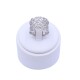 Anillo oro 14k blanco con brillantes calado ancho. Anillo oro 14k blanco con brillantes calado ancho.