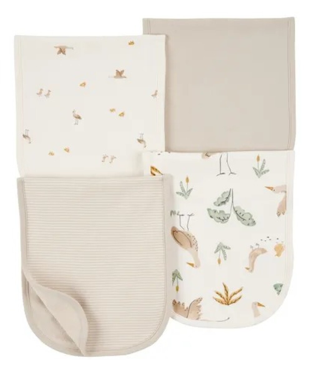 Set provecheros babitas x 4 XL CARTERS - beige aves 