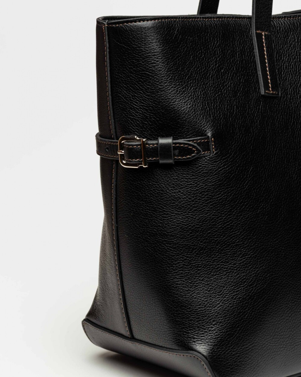 Bolso Sophie en cuero liso Negro