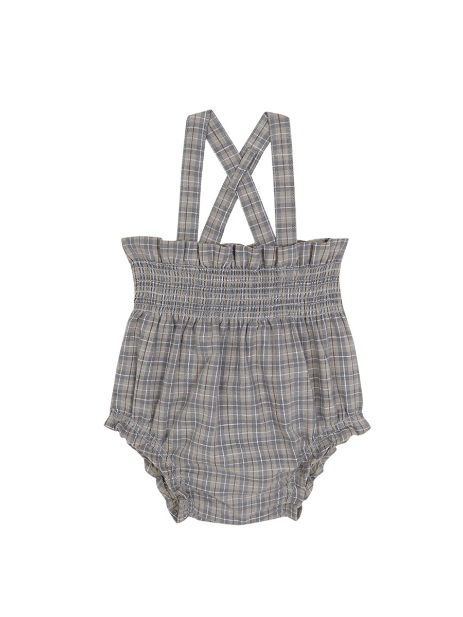 Bombacho Cuadros Con Tirantes Verde Suave