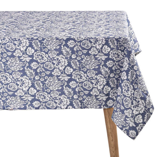 Mantel Premium Flores Ikat Azul 150 x 300