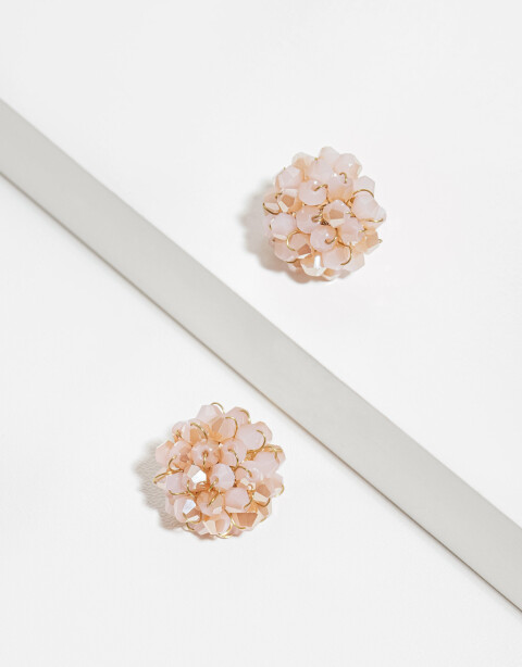 Aros Pasantes Piedras Aros Pasantes Flor - Rosa Claro