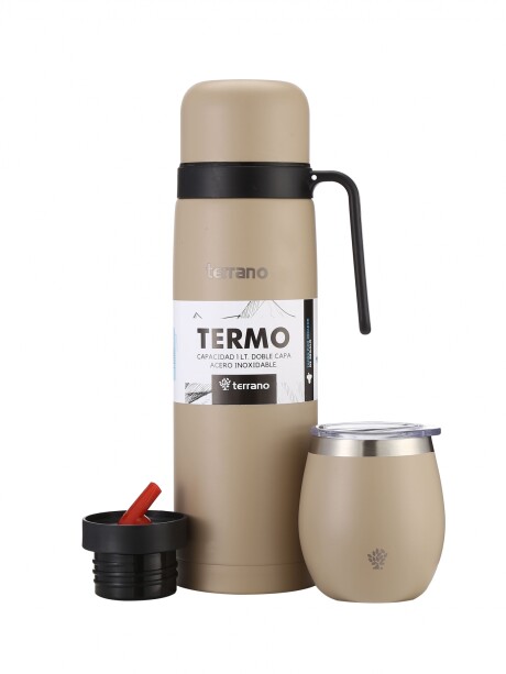 Kit Termo Manija Rigida + Mate con Tapa Arena