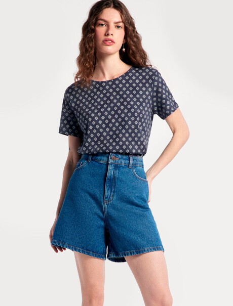 BLUSA ESTAMPADA AZUL