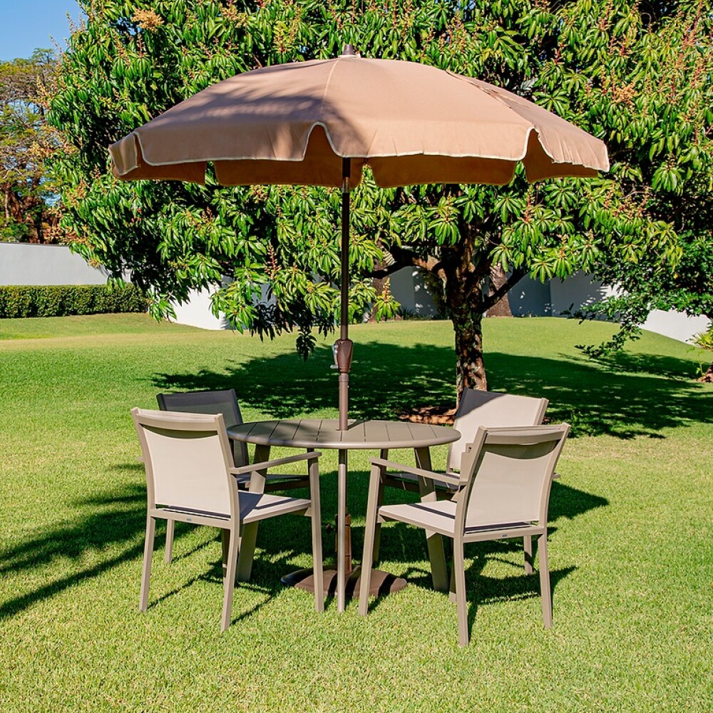 MESA JARDIN DE DISEÑO EN ALUMINIO 1.20 mts BLANCO