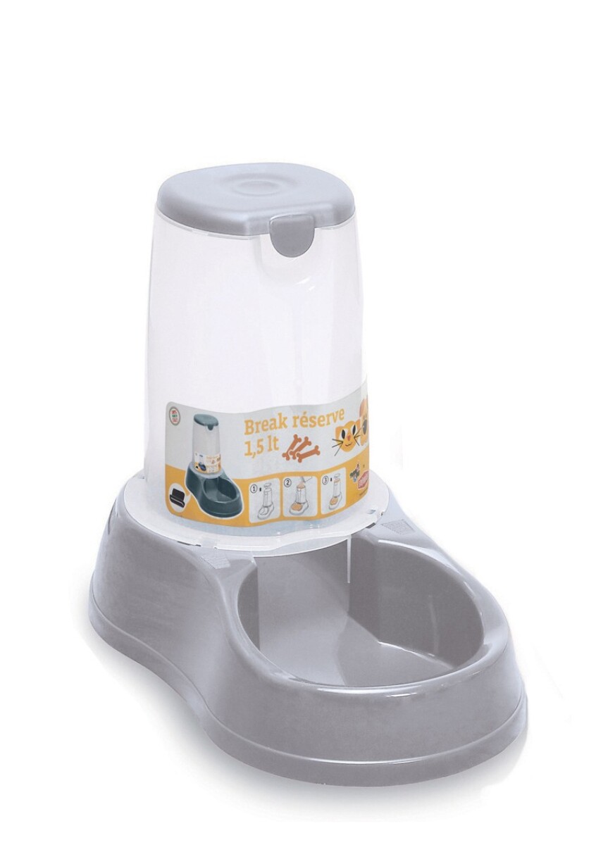 COMEDERO STEFANPLAST BREAK RESERVE CIBO 1,5 LT GRIS ROCA 