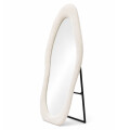 Espejo De Pie Irregular Terciopelo Acolchonado 1.60x0.60m Blanco