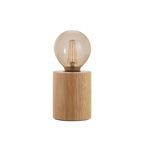 Portátil mesa cilindro de madera clara E27 TURIALDO EG4120