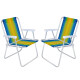 Set X 2 Sillas Altas Aluminio Clásica A Rayas AMARILLO