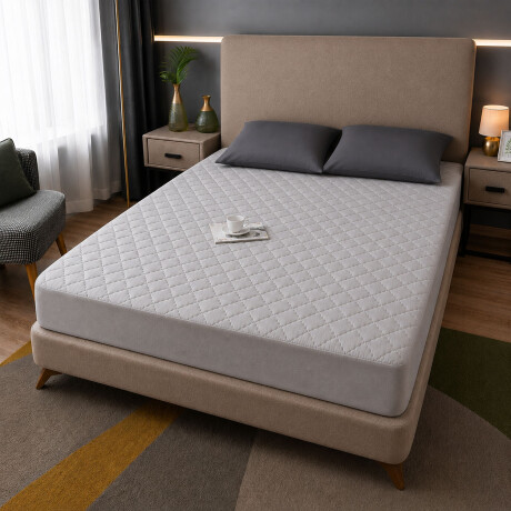 Protector Cubre Colchón Pillow Impermeable 150x200cm Gris