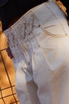 Cross Pants Vaquero Blanco