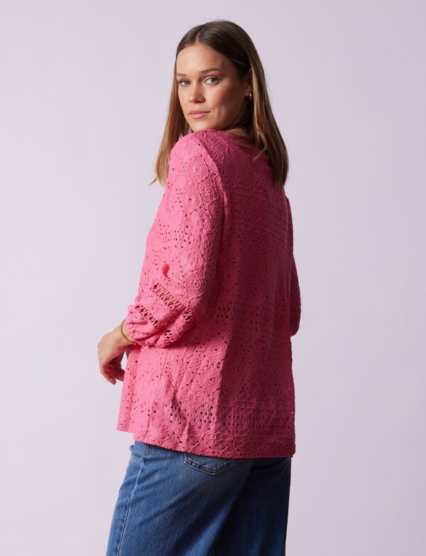 Blusa Broderie FUCSIA