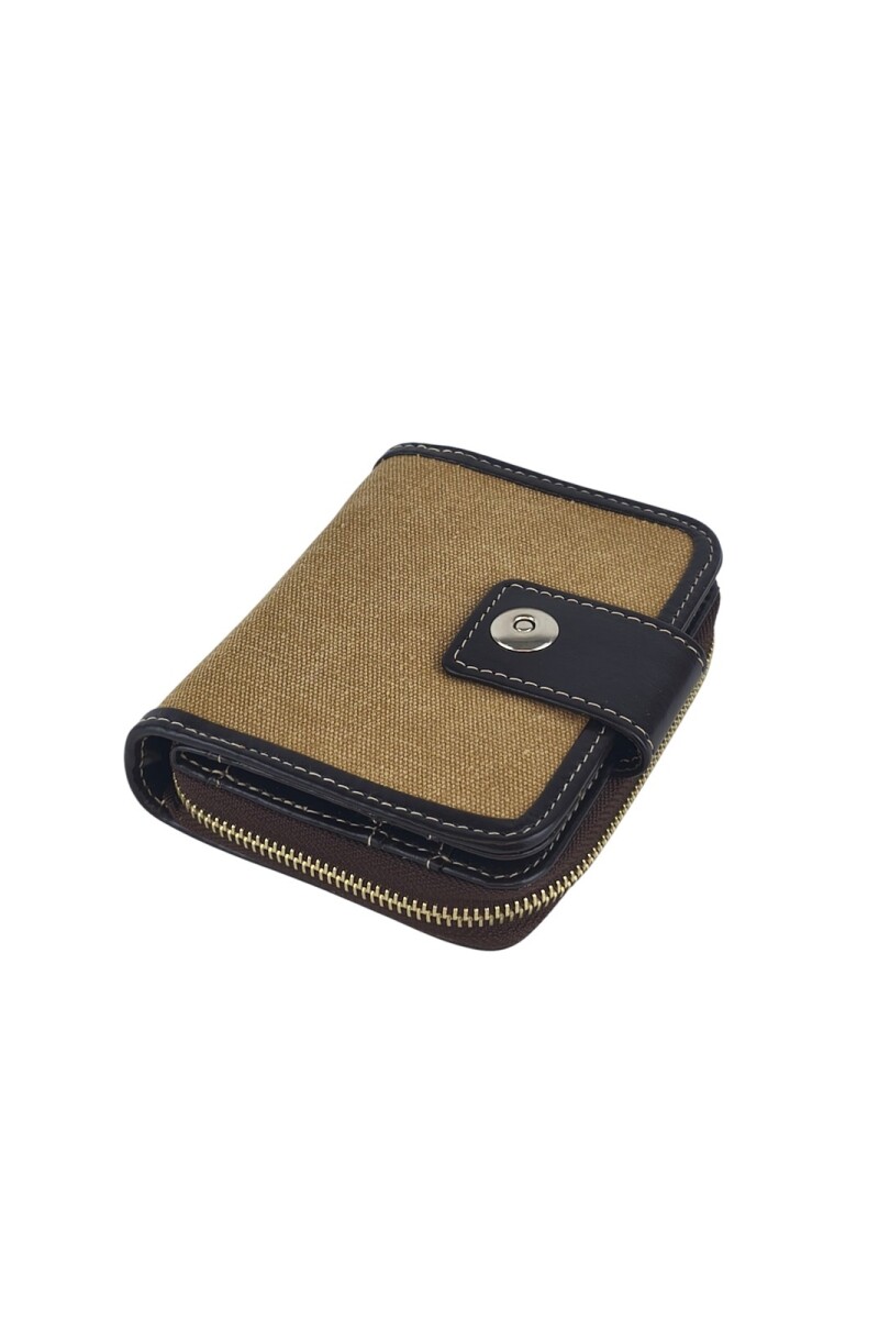 Monedero con tarjetero mediano beige