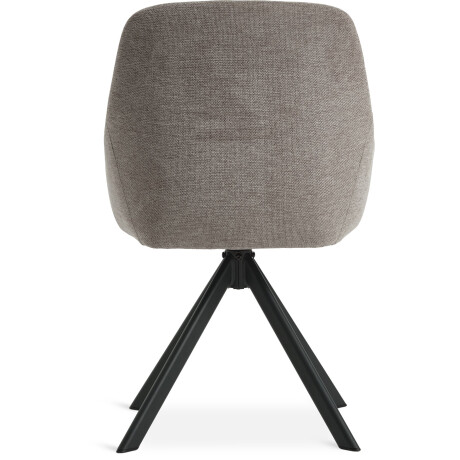Silla De Comedor Rostrup Giratoria Tela Arena/Negro