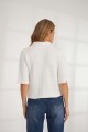 Cardigan con cuello redondo crudo