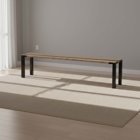 BANCO DE COMEDOR MADERA-Y-METAL NATURAL-BEIGE MADISON
