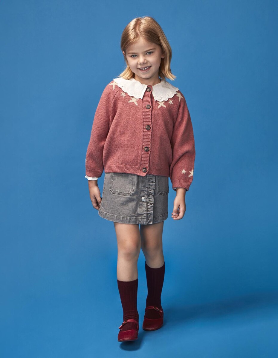 Chaqueta Con Estrellas - Cereza 