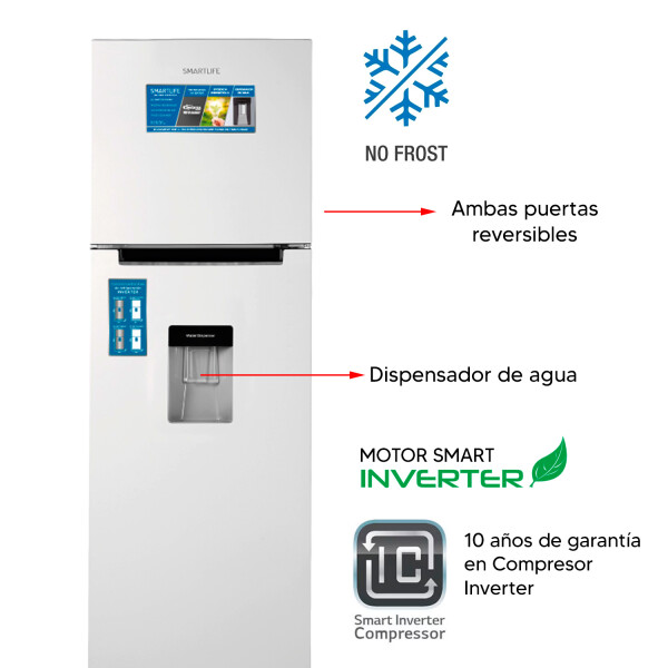 Heladera Con Freezer Smartlife Sl-rnf370wdinv HELADERA SMARTLIFE SL-RNF370WDINV BLAN**